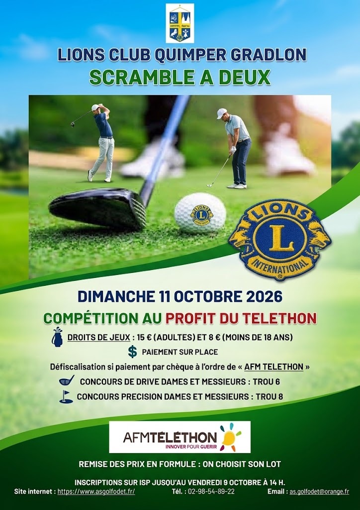 "SCRAMBLE à 2 TELETHON LIONS CLUB QUIMPER GRADLON"